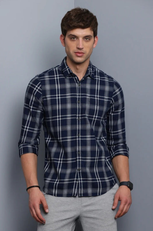 BEIGE CHECKS PRINTED SHIRT