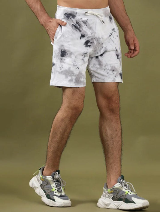 Black And White Tie Dye Shorts