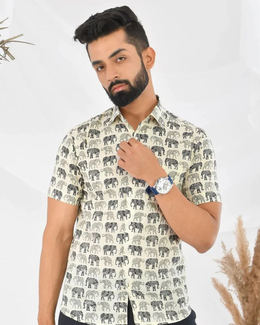 MEN'S ELEPHANT PRINTED SHIRT