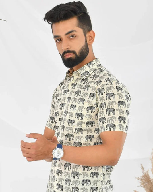 MEN'S ELEPHANT PRINTED SHIRT