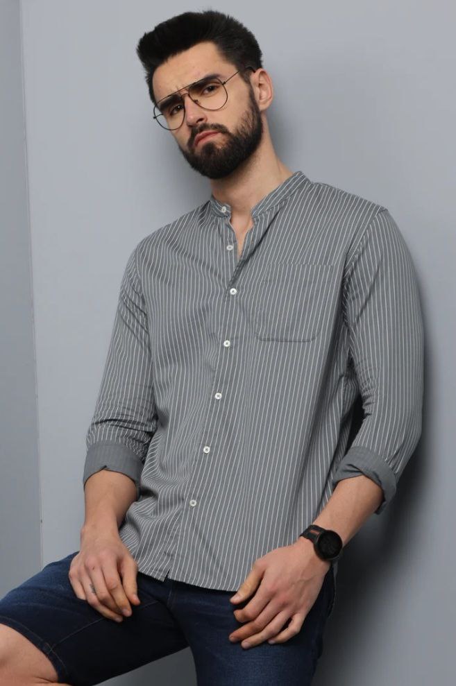 GREY LINEING MENS SHIRT